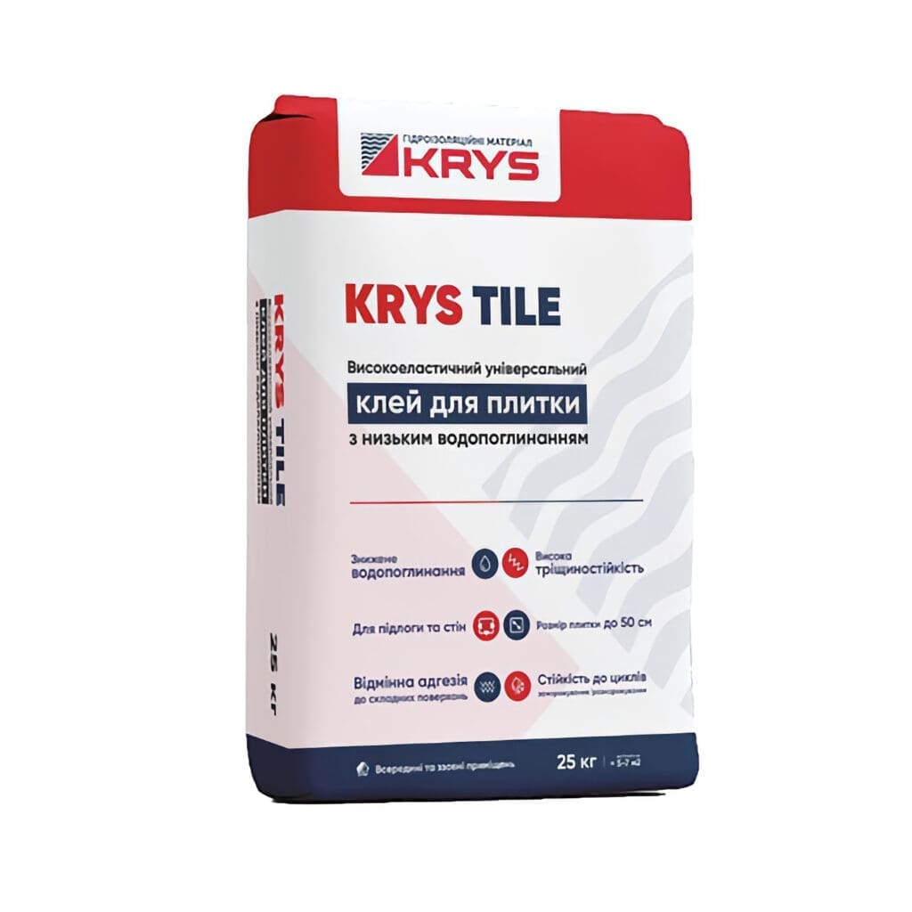 Фото мішка з високоеластичним клеєм для плитки KRYS Tile