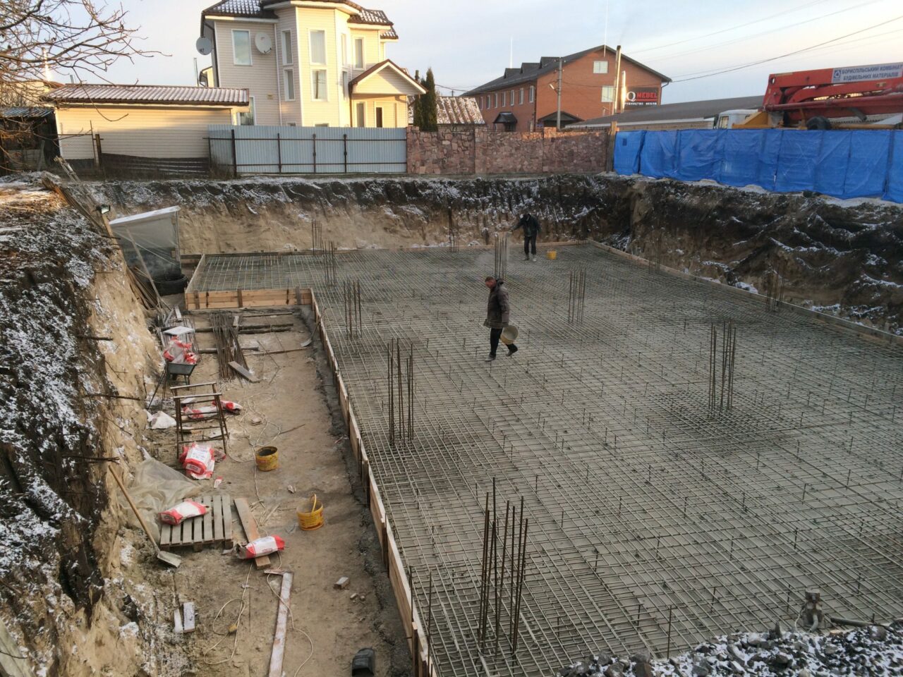 Гідроізоляція фундаментної плити порошковим методом